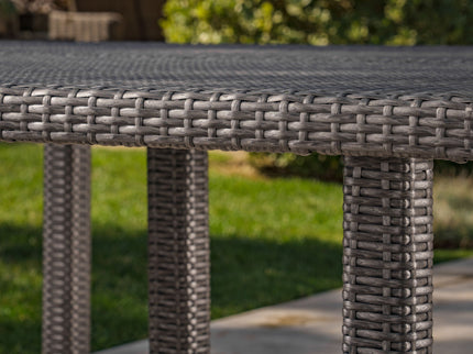 Outdoor Square Rattan Wicker Dining Table - Gray