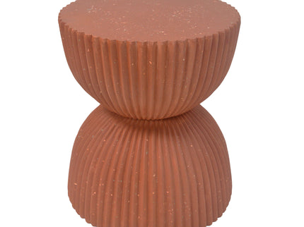 Side Table With Speckled Ribbed Texture