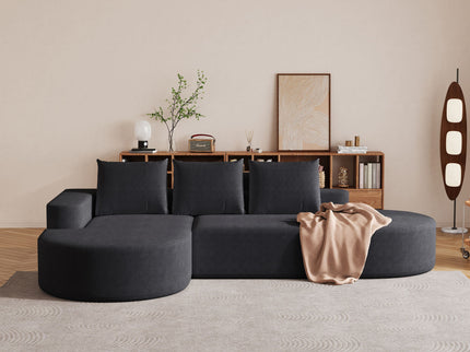 Modern Curved Sofa, L-Shaped Modular Sectional Set With 3 Pillows