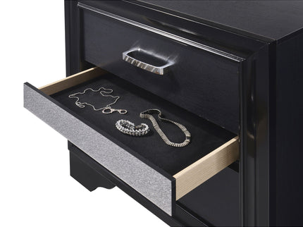 Transitional 2 Drawer Nightstand With Hidden Jewelry Tray