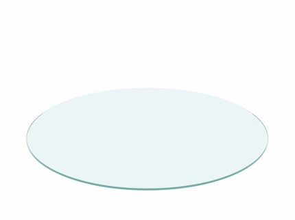 20" Round Tempered Glass Table Top Clear Glass 1 / 4" Thick Flat Polished Edge - Transparent