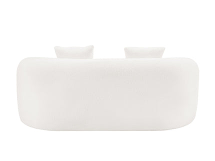 Curved Loveseat Sofa With Round Armrest