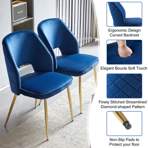 Dining Chairs With Metal Legs And Hollow Back Upholstered Dining Chairs