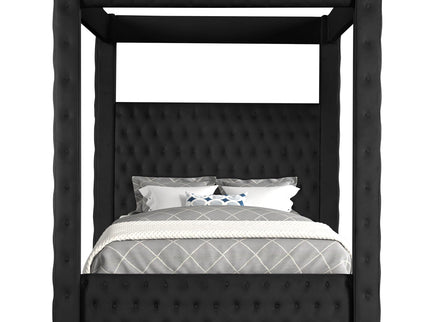 Modern 4 Poster Bed With Tufted Headboard And Footboard