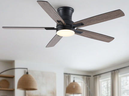Mordern Flush Mount Ceiling Fan With Light And Remote Control