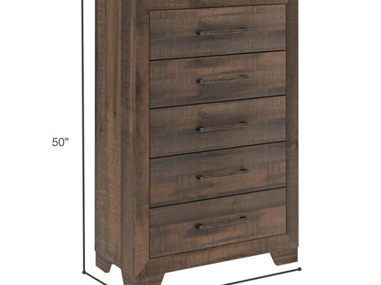 6 Drawer Wooden Dresser - Brown