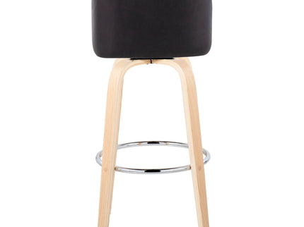 Toriano - Contemporary Fixed Height Barstool & Swivel With Round Footrest (Set of 2)