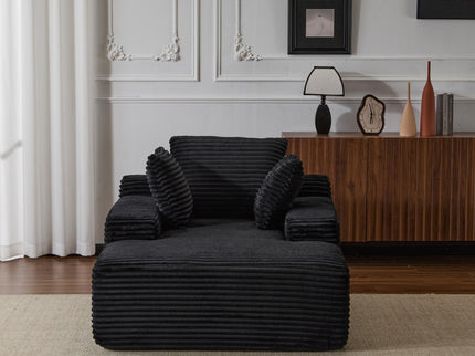 Oversized Chaise Lounge Chair Cozy Cloud Couch With 3 Throw Pillows And Wide Armrest