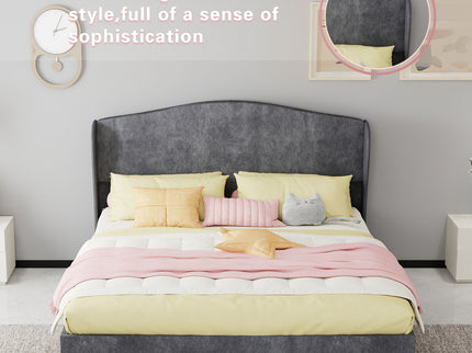 Upholstered Bed, Tufted Headboard, Comfortable Sleep