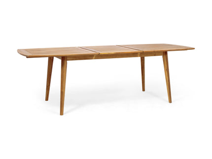 Placidity - Outdoor Expandable Dining Table With Slatted Tabletop And Tapered Legs