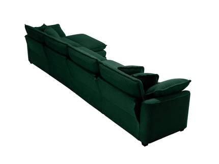 Modern Modular Cushion Sofa With Ottoman, Low Back, Deep Seating Sofa Set