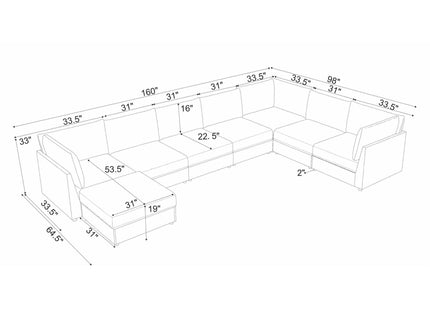 Modern Reversible Modular Sectional