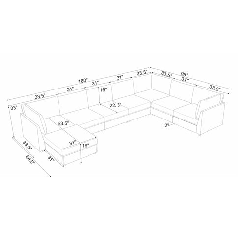 Modern Reversible Modular Sectional