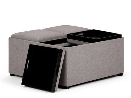 Avalon - Square Coffee Table, Storage Ottoman