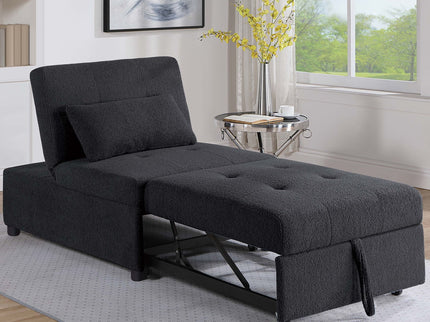 Sleeper Sofa Chair, Convertible Pull Out Bed Couch - Black