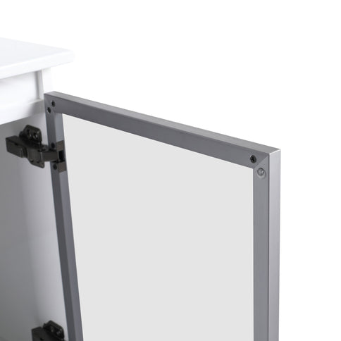 Wall Mounted Bathroom Vanity With Sink, 2 Soft Close Doors, Cabinet & Half Door