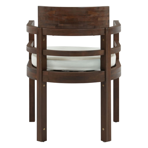 5 Piece Round Patio Table & Cushioned Armrest Chairs, Outdoor Dining Set With Umbrella Hole