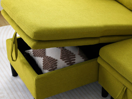L-Shaped Reversible Chaise Sectional Sofa With Storage