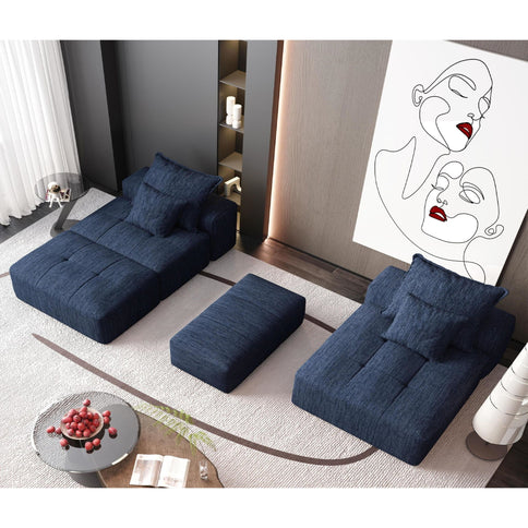 Modern Oversized Diy Combination Modular Sectional Sofa & Pillows