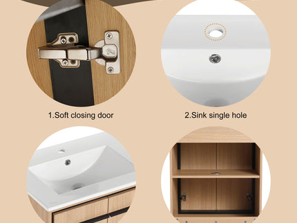 Modern Bathroom Vanity Base With Basin And Storage Cabinet