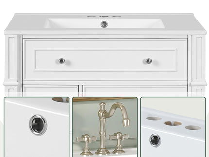Bathroom Vanity Cabinet With Sink, Soft Close Doors With Door Organizer