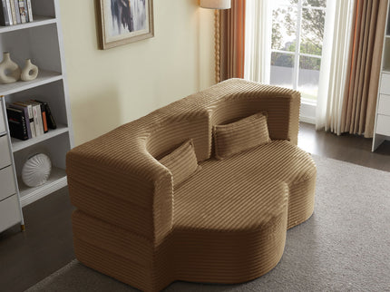Floor Convertible Sleeper Sofa Bed With 2 Pillows