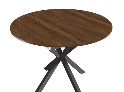 Round Dining Table With Extendable Blades, X Base