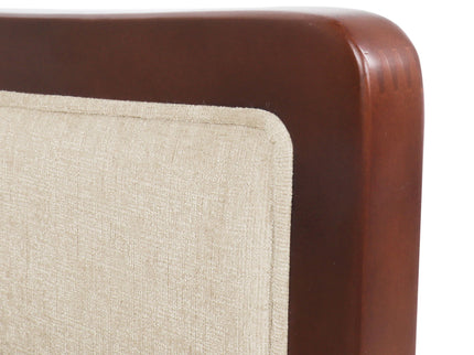 Mid Century Modern Fabric Channel Stitch Wood Pushback Recliner