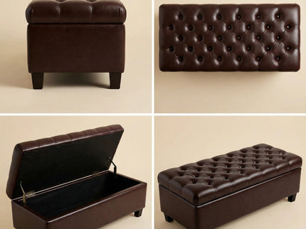 Storage Ottoman Bench With Safety Hinges