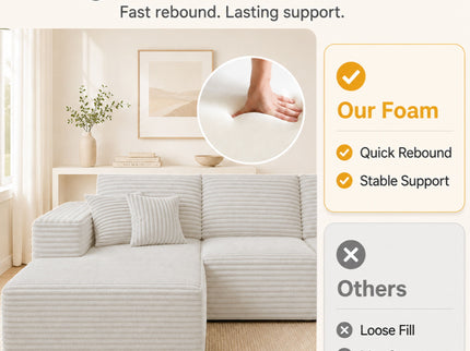 Modern L-Shaped Sectional Sofa With Left Facing Chaise