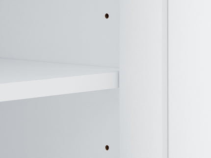 Tall Freestanding Bathroom Storage Cabinet With Adjustable Shelves And Side Hooks