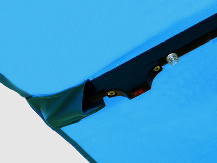 Double- Sided Outdoor Market Umbrella With Lights And Base