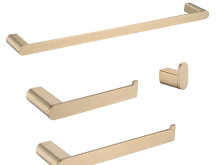 4 Pieces Bathroom Hardware Set Single Towel Bar, Towel Holder, Toilet Paper Holder