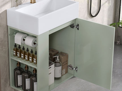 Modern Bathroom Vanity With Sink, Diamond Pattern Doors