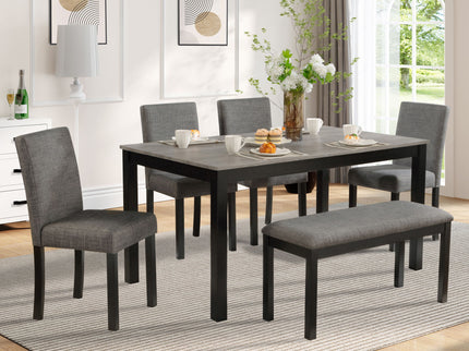 Modern Dining Table Set With Upholstered Chairs For Dining Room