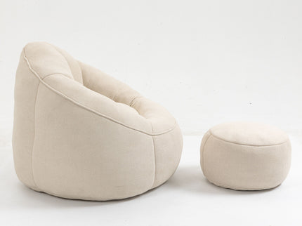 Bedding Bean Bag Sofa Chair High Pressure Foam With Footrest