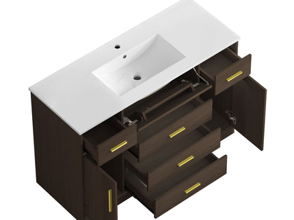 Bathroom Vanity With Abundant Storage 2 Soft Close Doors And 6 Drawers