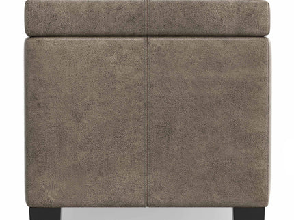 Dover - Storage Ottoman In Smoky Leather With Lift Up Storage - Brown