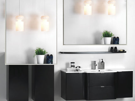 Rectangular Wall-Mounted Beveled Bathroom Mirror, Square Angle Metal Frame Wall Mounted Bathroom Mirrors For Wall (Horizontal & Vertical) - Glossy White