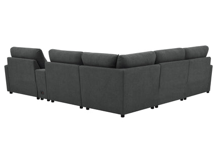 Hollander - 6 Piece Modular Power Reclining Sectional - Dark Gray