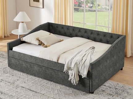 Upholstered Daybed With USB Charging & Pull Out Bed