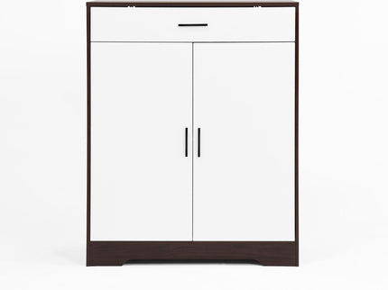 Freestanding Wooden Shoe Cabinet, 4 Tier Organizer With Drawer