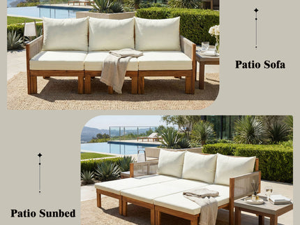 Outdoor 3 Seat Patio Sunbed