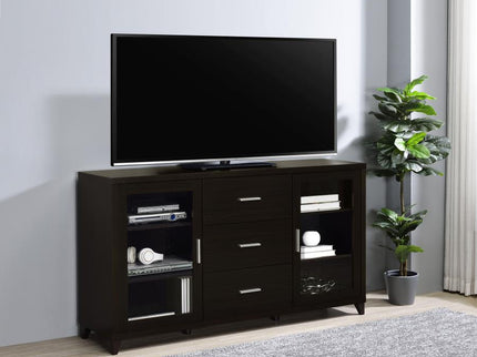 Lewes 2-door Engineered Wood 60-inch TV Stand Cappuccino