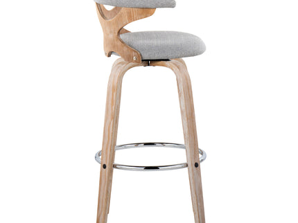 Gardenia - Contemporary Fixed Height Barstool With Swivel With Round Footrest (Set of 2)