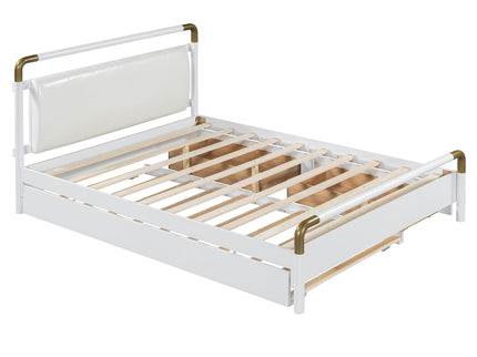 Storage Platform Bed, With 2 Big Drawers, Trundle