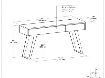 Lowry - Console Sofa Table - Oak