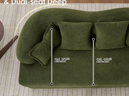 Foldable Sofa Bed, Boneless Couch Convertible Sleeper With 4 Pillows