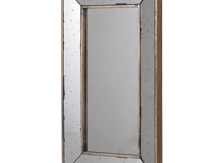 Distressed Accent Mirror, Traditional Style Framed Wall Mirror For Living Room