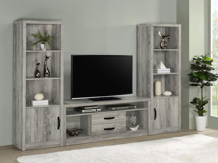 Burke 3-piece 59-inch TV Entertainment Center Grey Driftwood